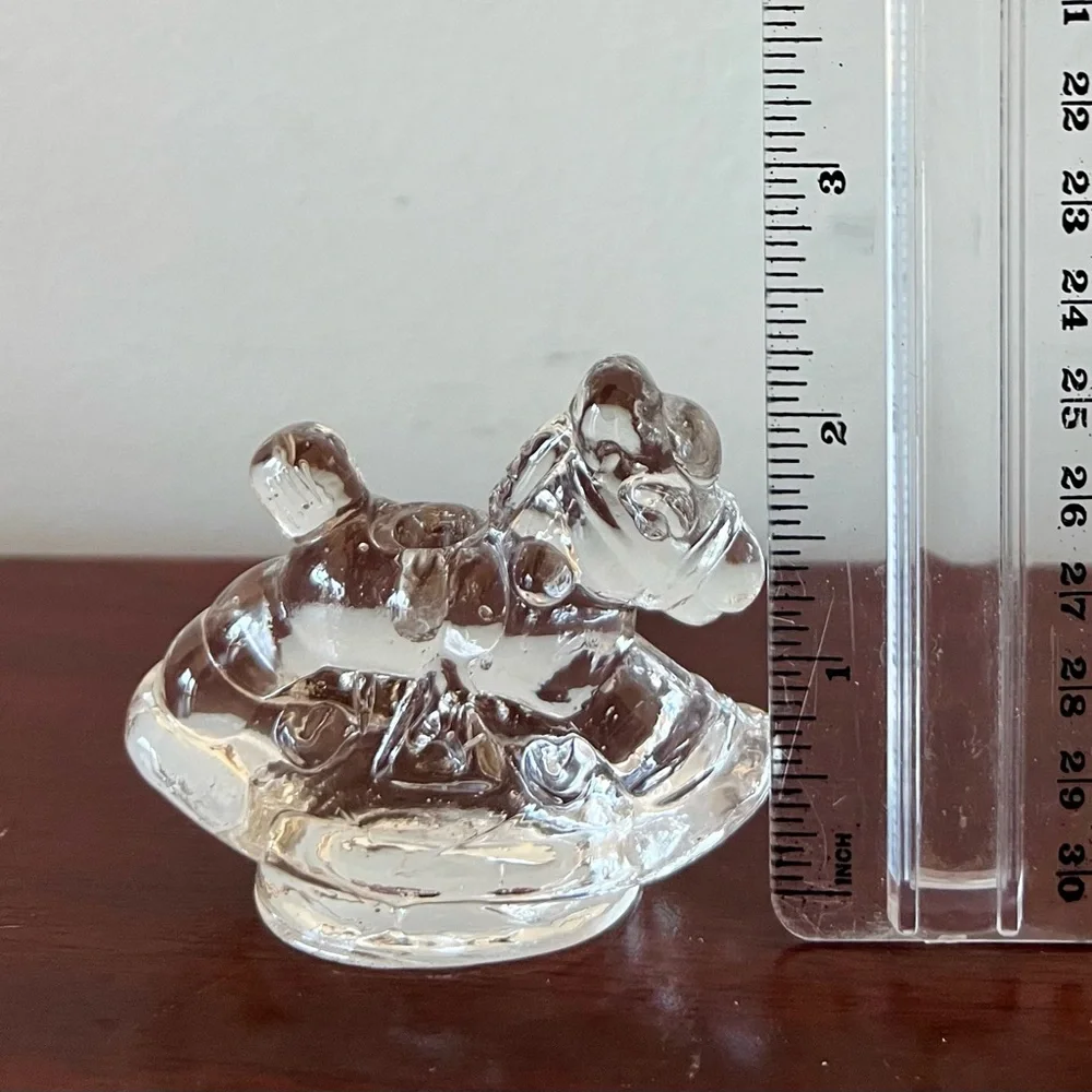 Vintage‎ First Birthday Glass Rocking Horse Candle Holder